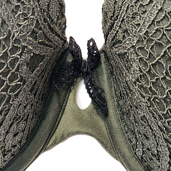 Victoria’s Secret Body by Victoria Perfect Shape Bra 32DD Green Lace Push Up - Picture 4 of 13